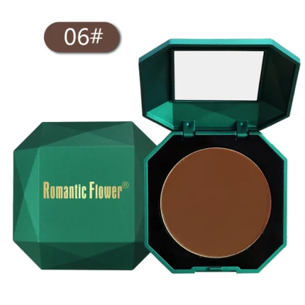 Dark powder with mirror puff, matte face foundation setting powder, long lasting concealer waterproof makeup - Image 11