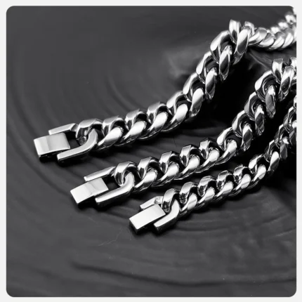 Vnox 6/8/10/12mm Cuban Chain Bracelets for Men Women, Solid Stainless Steel Curb Link Chain Wristband Jewelry - Image 16