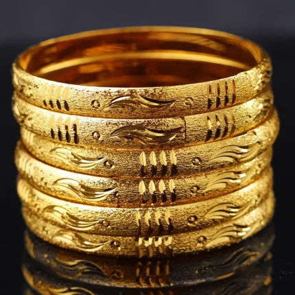 Goldlen Middle East 6-piece Ethiopian Girl Copper Bracelets Dubai Women's Fashion Jewelry Ethiopian Bride Wedding Gift - Image 6