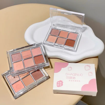 SHAQINUO Six-Color Eyeshadow Palette Matte Earth Colors Brightening Silkworm Pearl Beginner Eyeshadow Comprehensive Palette - Image 3
