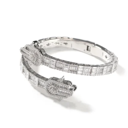 Uwin Hand Bracelet Prong Setting Bling Cubic Zirconia Baguette Cz Cuff Bangle Luxury Gift For Women Hip Hop Jewelry - Image 3