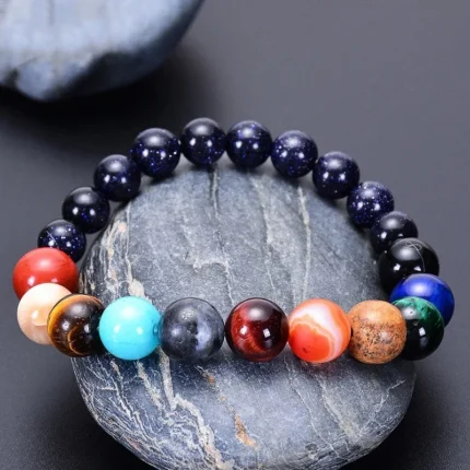 Women Men Natural Stone 10 Planets Braclet Noter Universe Solar System Bracelet Best Friends Gift For Him/Her Yoga Bileklik - Image 10
