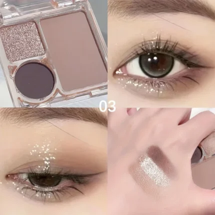 3-Color Blush&Eyeshadow Palette Compact & Pigmented Long-Lasting No Smudge No Fade Contour&Highlight Travel-Friendly Makeup Kit - Image 9