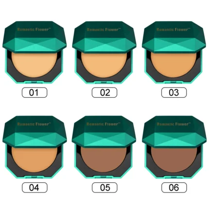 Dark powder with mirror puff, matte face foundation setting powder, long lasting concealer waterproof makeup - Image 6