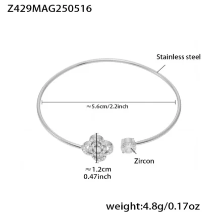 Nivora Stainless Steel Zircon Cuff Bracelet Rings For Women Ocean Style Scallop Starfish Flower Shape Bangle Wedding Jewelry Set - Image 13