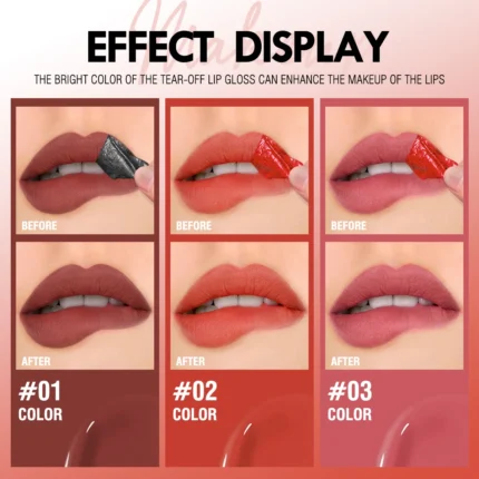 Lasting Matte Lip Gloss-Peel-off Tattoos，Long-Lasting Waterproof Lipstick, Berry & Mixed Shades - Image 6