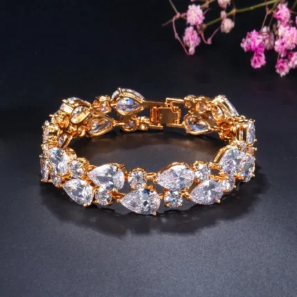 Pera Luxury CZ Green Cubic Zirconia Stone Large Women Charm Bangle Bracelets Bridal Jewelry Accessories for Bridesmaids B029 - Image 14