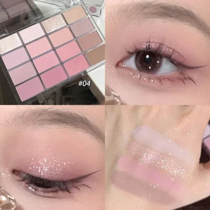 20-Color Matte Pearlescent Eyeshadow Palette Low Saturation Pink Glitter Eye Shadow Long Lasting Eye Makeup Palette Cosmetics - Image 4