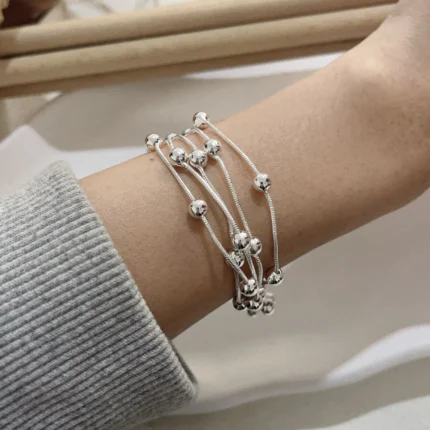 100% Solid 925 Sterling Silver Bracelet for Women Men Vintage Handmade Shinning Heart Bracelets Birthday Christmas Gift - Image 16