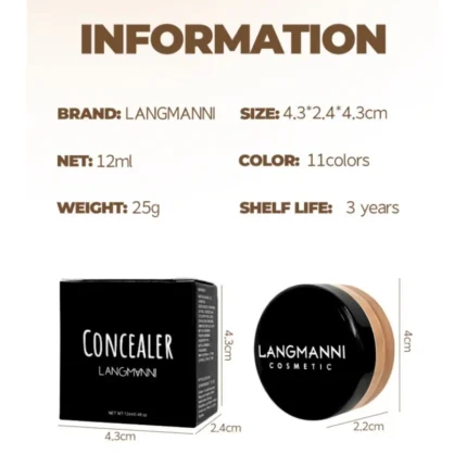 Long Lasting Full Cover Liquid Face Concealer Foundation Waterproof Makeup Base for Dark Circles & Acne Contour Cream Concealer - Image 6