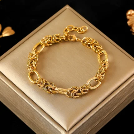 EILIECK 316L Stainless Steel Twisted Bracelet Bangles For Women Trendy 18K Gold Plated Wrist Chain Waterproof Jewelry Gift Party - Image 16