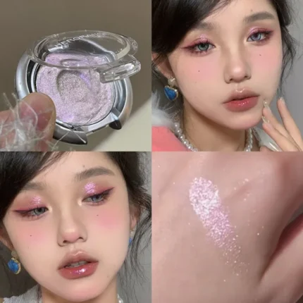 Smoky Pearl Glitter Eyeshadow Green Black Purple Shimmer Silkworm Highlight Creamy Monochrome Eye Shadow Matte Palette Makeup - Image 36