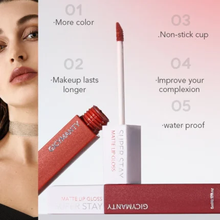GICYMANTY Misty Matte Square Tube Lip Gloss Moisturizing Waterproof Moisturizing Not Easy To Peel Off Liquid Lipstick - Image 4