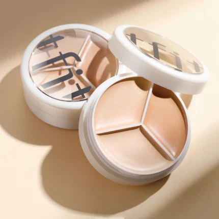3colors Concealer Palette with Puff Conceal Cream Texture Cover Dark Circle Correcting Acne Marks Lasting Brighten FaceCosmetics - Image 4
