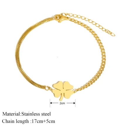 Stainless Steel Bracelets Classic Lucky Clovers Pendant Hip Hop Bracelet For Women Jewelry Non-fading High-quality Everyday Wear - Image 23