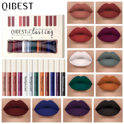 12PCS Liquid Matte Lip Gloss Gift Set Hydrating Lipstick Ink Kit 24 Hour Water Resistant Korean Lip Tint Makeup Women Cosmetic - Image 8