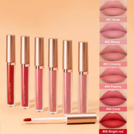 6PCS Matte Liquid Lip Gloss Set Moisturize Waterproof 24 Hours Long Lasting Lipstick Lip Tint Korean Makeup For Women Lip Ink - Image 3