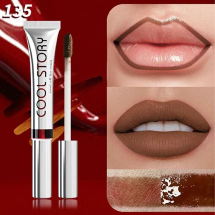 Peel off lip glaze, matte non-stick cup tearing lip gloss, lip liner solid color lipstick lasting color retention - Image 6