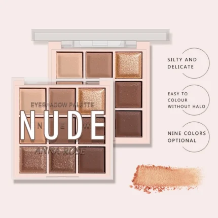 9-Color Eyeshadow Palette with Fine Glitter, Shimmer, Matte, Milk Tea Shades; Mini, Daily Use, Student-Friendly Makeup - Image 13