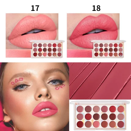 18 Colors Matte Lipstick Palette lip gloss Korean cosmetics lipsticks set makeup for women cheap make up Peel Off Lip Stain - Image 19