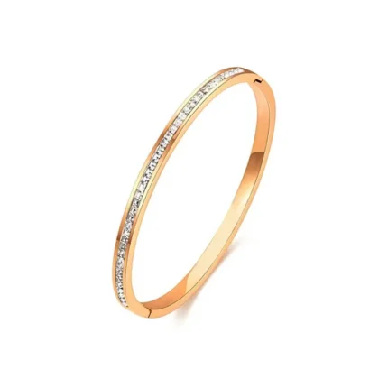 Htpwe Stainless Steel Zirconium Embossed Bracelet Set For Women 18k Gold Plated Couple Holiday Gift Bracelet Party Daily Jewelry - Image 9