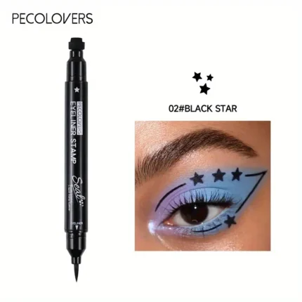 Double Head 2 in1 Liquid Eyeliner Moon Star Heart Butterfly Shapes Tattoo Stamp Quick To Dry Eye Liner Pencil Makeup Tool - Image 9
