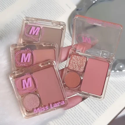 3-Color Blush&Eyeshadow Palette Compact & Pigmented Long-Lasting No Smudge No Fade Contour&Highlight Travel-Friendly Makeup Kit - Image 4