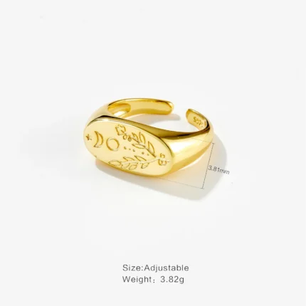 DPLAOPA 925 Sterling Silver Gold Coated Silver Snake Ring Resizable Adjutable Women Party Jewelry Open Bangle Circle Jewels - Image 18