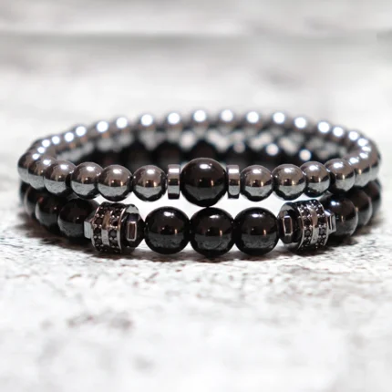 New In Unique Men Bracelet Set Luxury Black Zirconia Braclet Homme Natural Lava Tiger Eyes Stone Braslet Beaded Accessories Gift - Image 11