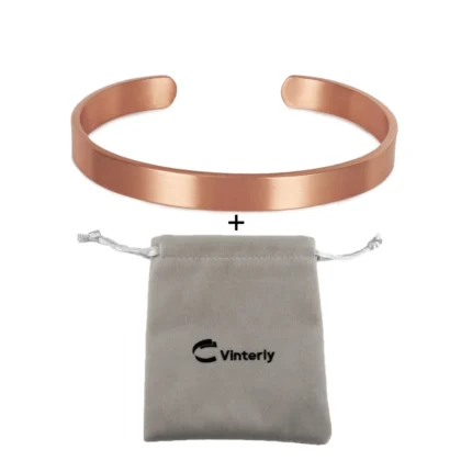 Vinterly Pure Copper Bracelets for Women Men Unisex 8mm Wide Adjustable Cuff Bangles Female Resizable Jewelry Soft Solid Copper - Image 7