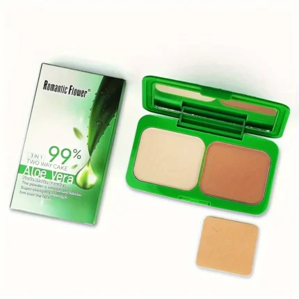 3-in-1 Double-Layer Aloe Vera Matte Powder Foundation Waterproof Sweatproof Long-Lasting Oil Control for Summer Makeup Set - Image 3