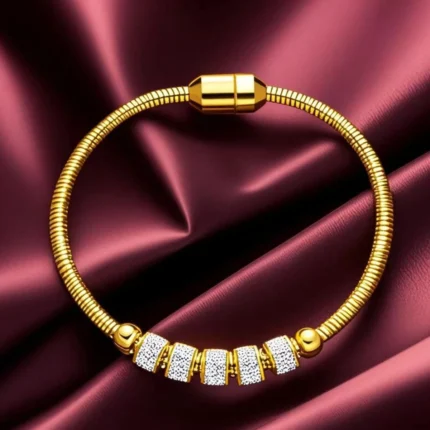 316L Stainless Steel Gold Color Rhinestone Beaded Bracelet For Women Fashion Ladies Magnet Clasp Bangles Jewelry GiftsDI - Image 4