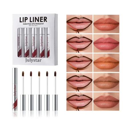 5Pcs/Set Tearing Lipgloss Peel Off Lip Liner Tattoo Waterproof Matte Lip Glaze Brown Contour Non-stick Liquid Lipstick Cosmetic - Image 5