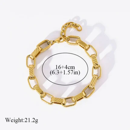 EILIECK 316L Stainless Steel Twisted Bracelet Bangles For Women Trendy 18K Gold Plated Wrist Chain Waterproof Jewelry Gift Party - Image 22
