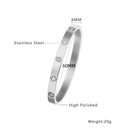 Htpwe Stainless Steel Zirconium Embossed Bracelet Set For Women 18k Gold Plated Couple Holiday Gift Bracelet Party Daily Jewelry - Image 13