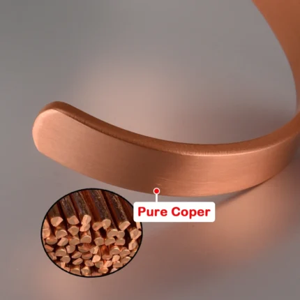 Vinterly Pure Copper Bracelets for Women Men Unisex 8mm Wide Adjustable Cuff Bangles Female Resizable Jewelry Soft Solid Copper - Image 5
