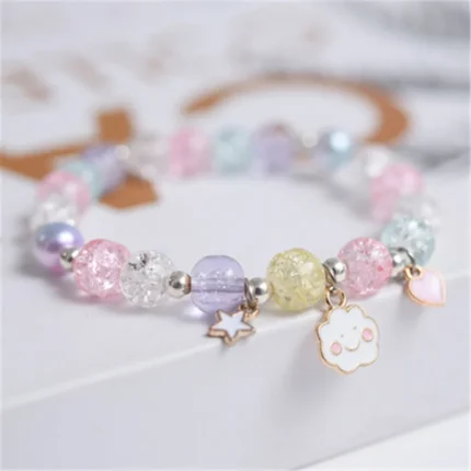 Makersland Cute Popcorn beads Bracelet Friendship Glass Bracelets For Girls Star Moon Cloud Flower Jewelry Accessories Wholesale - Image 2
