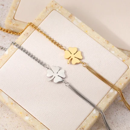 Stainless Steel Bracelets Classic Lucky Clovers Pendant Hip Hop Bracelet For Women Jewelry Non-fading High-quality Everyday Wear - Image 19