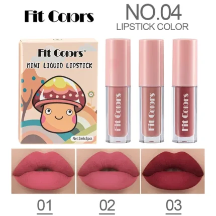 Cute Lipstick Set 3pcs/set Velvet Matte Waterproof Red Nude Black Lip Stick Tint Makeup Mini Lip Gloss Kit Plumping Lip Oil Set - Image 8