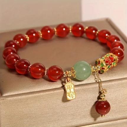 2025 Elegant Red Agate Bead Bracelet, Suitable for Women To Wear - Multi Functional, Bracelet for Women Jewelry - Image 3