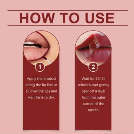 Peel off Lip Liner Lip Gloss Long Lasting Matte Waterproof Lipstick for Lips Non Stick Castor Oil for Moisturizing Lips Makeup - Image 6