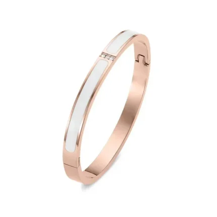2024 Luxury Colorful Orange Enamel Bangles Bracelets for Women Party Gift Fashion Bangles Original Stainless Steel Jewelry - Image 3