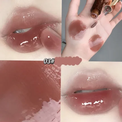 Retro Clear Lip Glaze Gloss Mirror Glitter Non Stick Cup Brighten Jelly Dark Lipstick Red Brown Dupes Lip Ink Tint Korean Makeup - Image 7