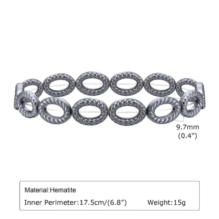 Vnox Stylish Black Triangle Beads Bracelets for Men Women, Stretch Unisex Gallstone Handmade Hematite Wristband Jewelry - Image 10