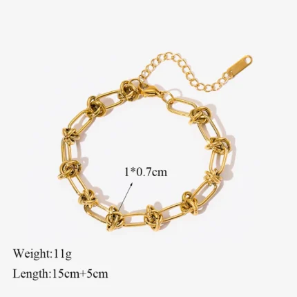 EILIECK 316L Stainless Steel Twisted Bracelet Bangles For Women Trendy 18K Gold Plated Wrist Chain Waterproof Jewelry Gift Party - Image 19