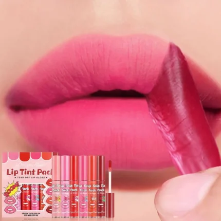 6PC/set Peel Off Liquid Lipstick 6 Colors Waterproof Lasting Matte Pink Lip Gloss Moisturizer Red Lip Tinted Makeup - Image 3