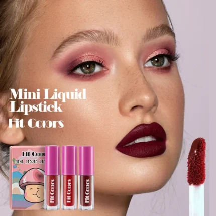 Cute Lipstick Set 3pcs/set Velvet Matte Waterproof Red Nude Black Lip Stick Tint Makeup Mini Lip Gloss Kit Plumping Lip Oil Set - Image 3