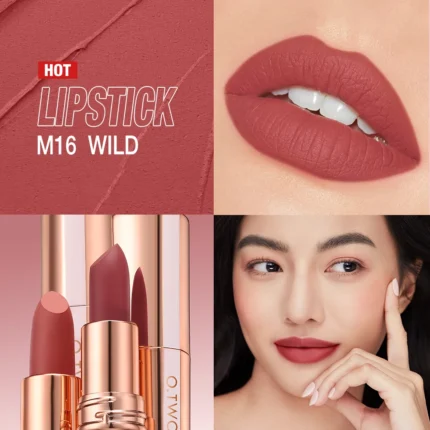 O.TWO.O Matte Lipstick Long Lasting Waterproof Lip Stick Smudge-free Classic Highly Pigmented Velvet Finish Lip Tint Makeup - Image 4