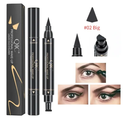Eyeliner Pen With Eye Makeup Stamp, Waterproof Double Ended Long Lasting Heart Pentagram Moon Flower Shaped Eyeliner Stamp - Image 6