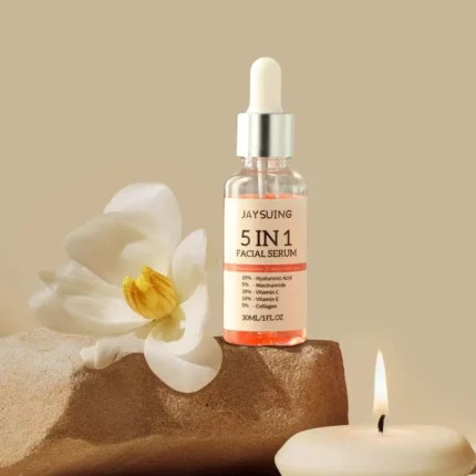 5 In 1 Facial Serum Fade Fine Lines Firming Skin Shrink Pores Moisturizing Brightning Vitamin C Hyaluronic Acid Face Serum 30ml - Image 12